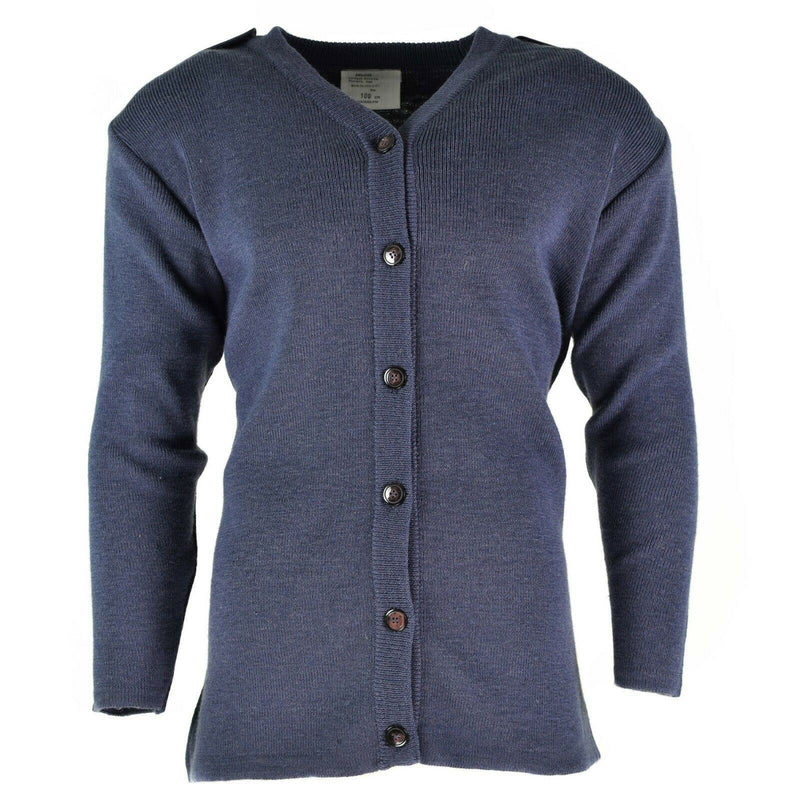 Cardigan original de l'armée britannique Air Force RAF pull femme laine bleu gris