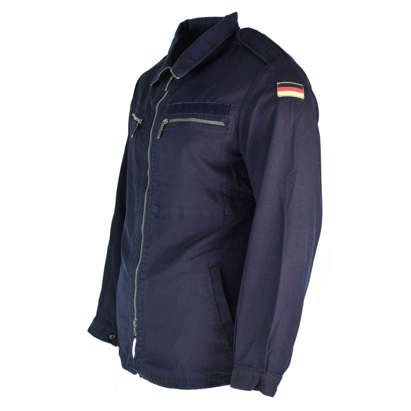 Veste de marine originale de l'armée allemande, veste de pont bleu marine zippée en aramide résistant au feu