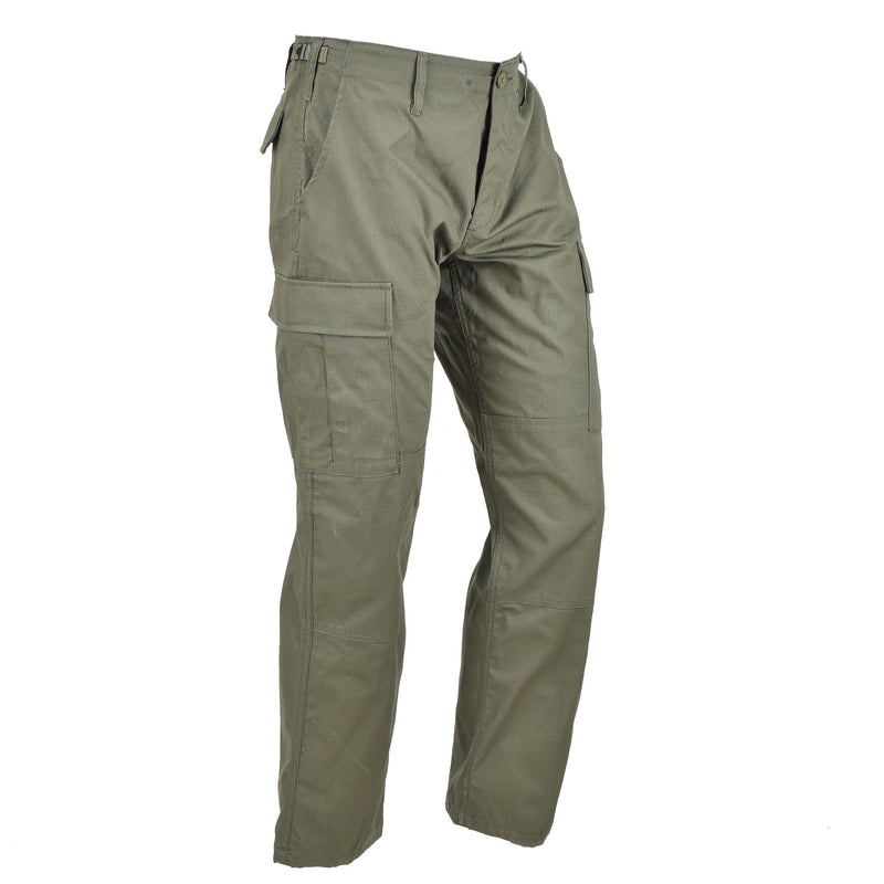 Pantalon BDU olive de style armée américaine de marque Mil-Tec pour troupes de campagne, pantalon ripstop