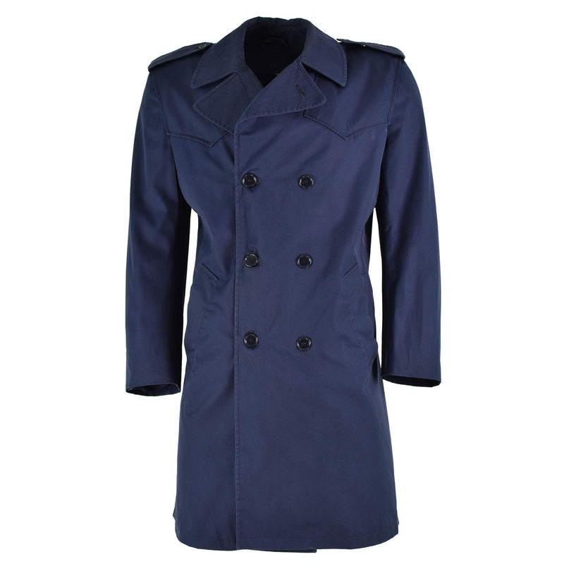 Manteau de pluie original de l'armée italienne de couleur unie bleu kaki