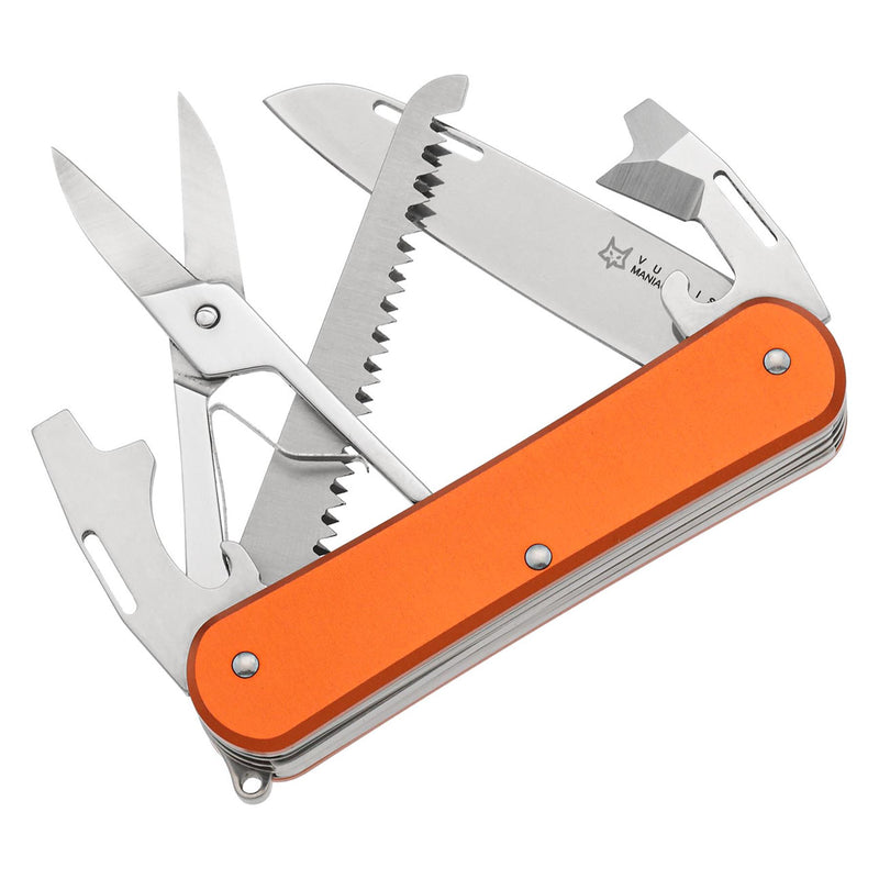 Couteau multifonction Fox Knives VULPIS FX-VP130-SF5 OR Lame en acier N690Co Orange