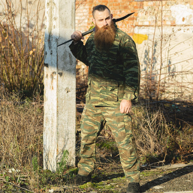 Pantalon BDU original de l'armée grecque camouflage lézard pantalon excédentaire militaire grec