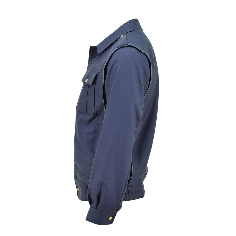 Veste chemisier bleu militaire tchèque authentique, boutons dorés, blouson militaire décontracté, NEUF