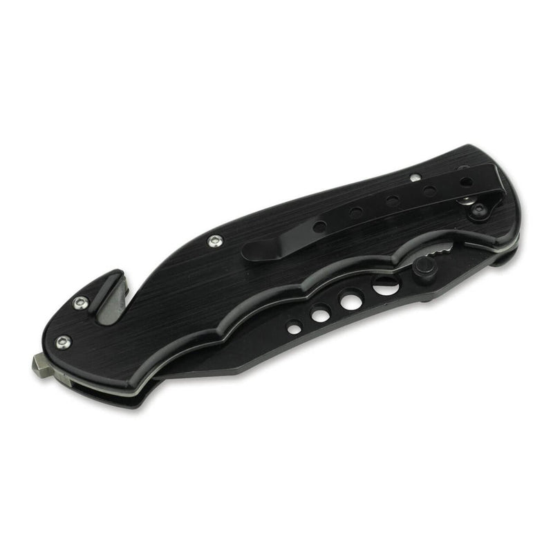 Couteau de poche pliant BOKER Special Forces Tanto en acier 440A avec manche en aluminium noir