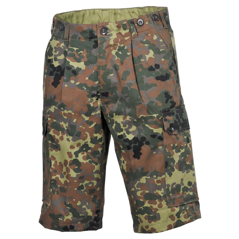 Short de style militaire de marque MFH bermuda flecktarn camouflage robuste ripstop uniforme NEUF