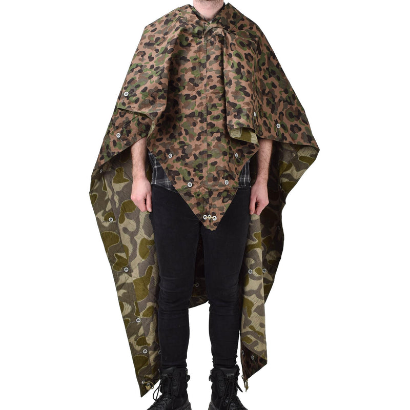 Tente poncho camouflage originale de l'armée autrichienne à pois et éclats, résistante à l'eau et vintage