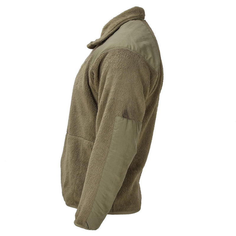 Veste polaire tactique originale de l'armée américaine pour eau froide, épaules renforcées, olive