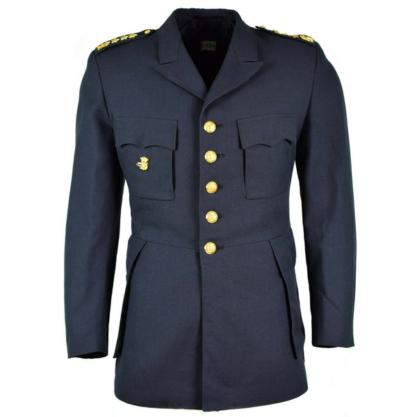 Véritable uniforme de parade bleu d'infanterie de l'armée suédoise, veste de tenue militaire suédoise