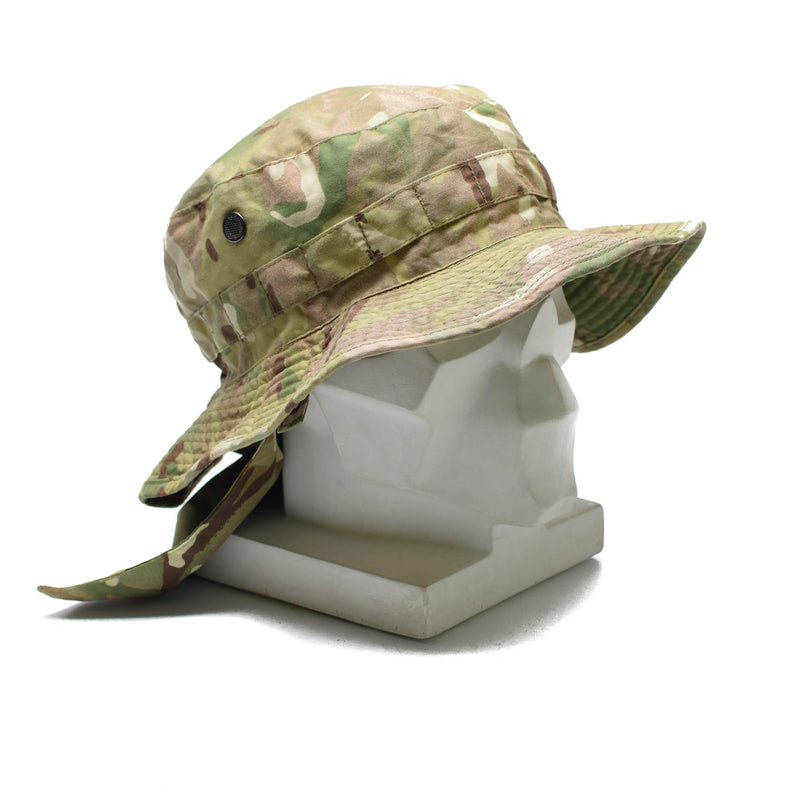 Véritable chapeau de brousse militaire britannique MTP camouflage rabat de cou Panama Boonie hat NEUF