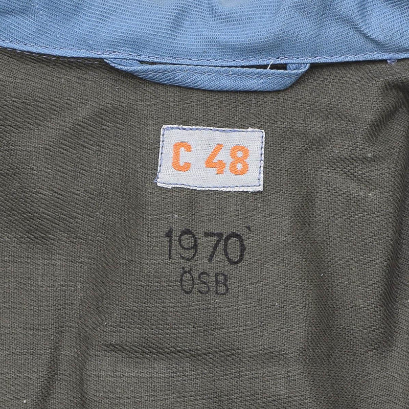 Veste d'uniforme de la protection civile suédoise originale en denim bleu clair vintage NEUF