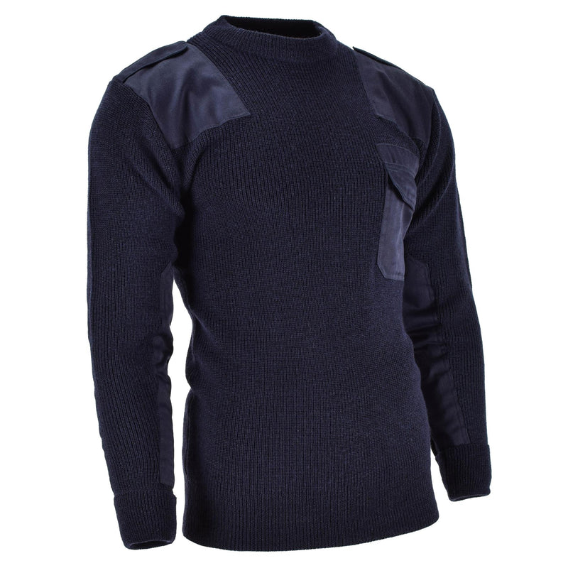 Pull Homme de marque Mil-Tec Pull Allemand Pull Commando Pull Bleu Marine Laine