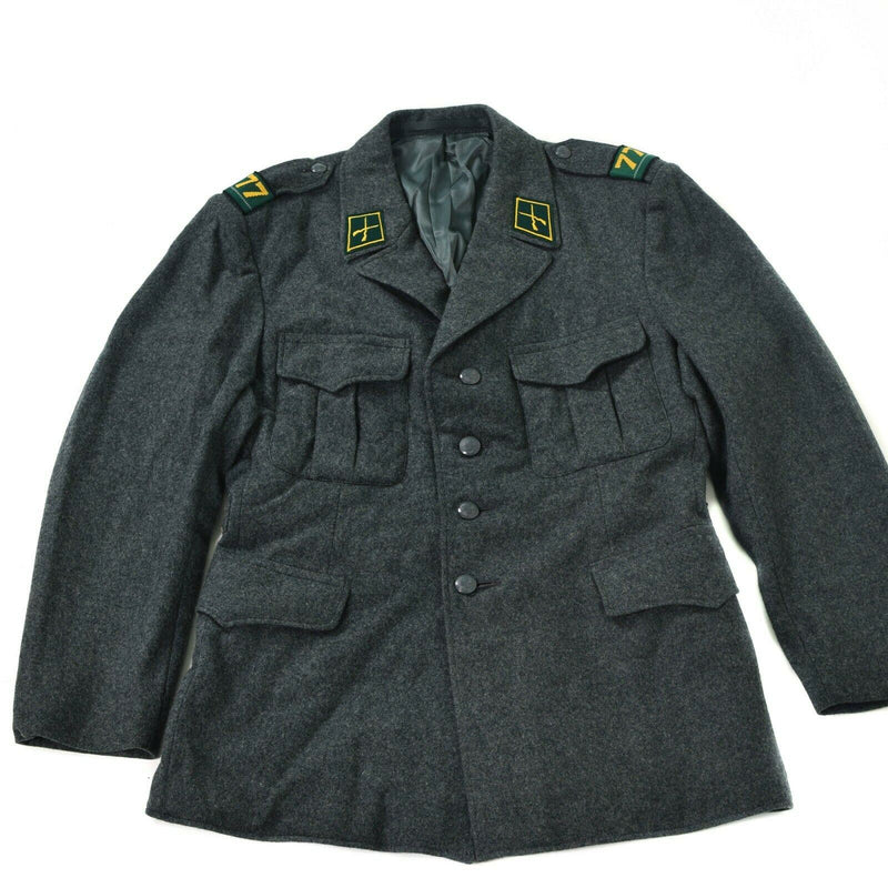 Veste en laine véritable de l'armée suisse, uniforme excédentaire de l'armée suisse, gris