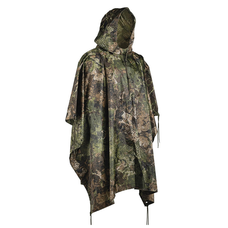 Tente légère imperméable à capuche enduite de PVC avec poncho camouflage MIL-TEC