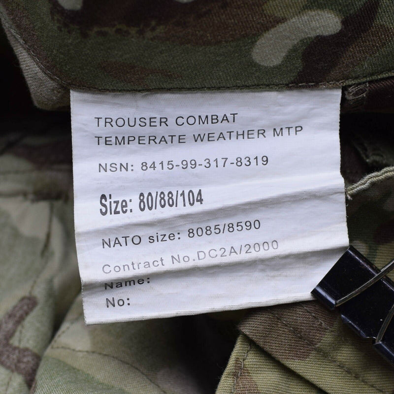 Pantalon de combat militaire britannique authentique MTP pour le terrain, pantalon cargo tempéré 