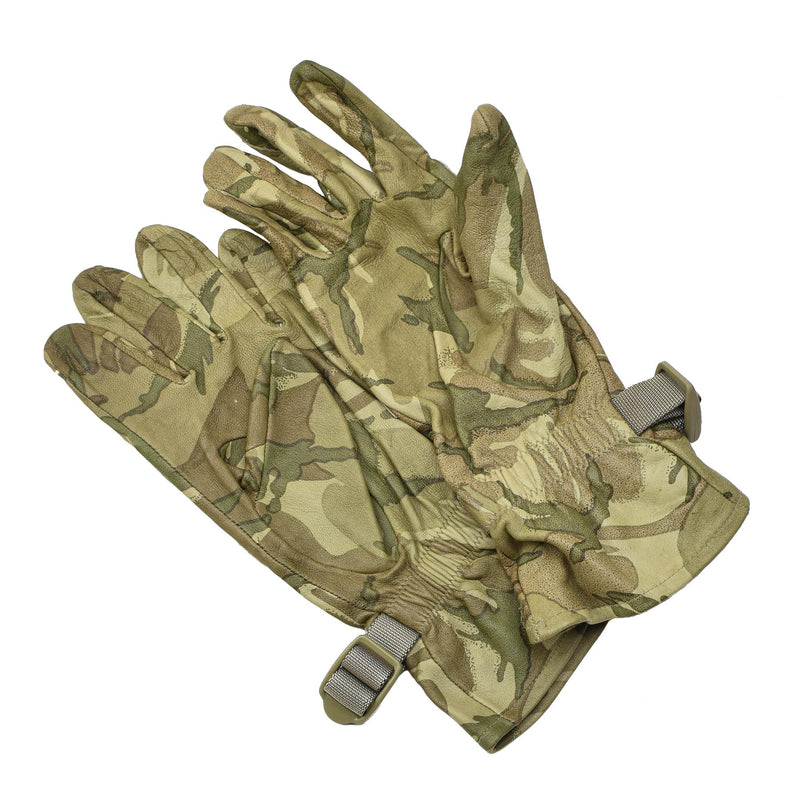 Gants tactiques militaires britanniques en cuir véritable, protection légère des mains MTP