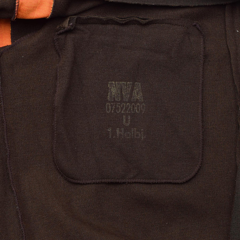 Veste de sport NVA originale de l'armée allemande marron zippée pour survêtement de train