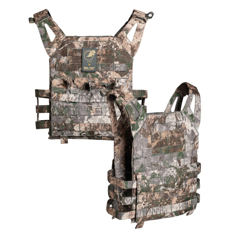 Gilet de transport de plaques de l'armée MIL-TEC Gen II camouflage enduit de PVC confortable molle