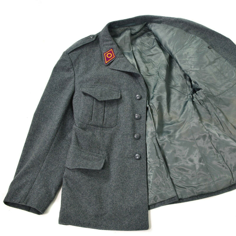 Veste en laine véritable de l'armée suisse, uniforme excédentaire de l'armée suisse, gris