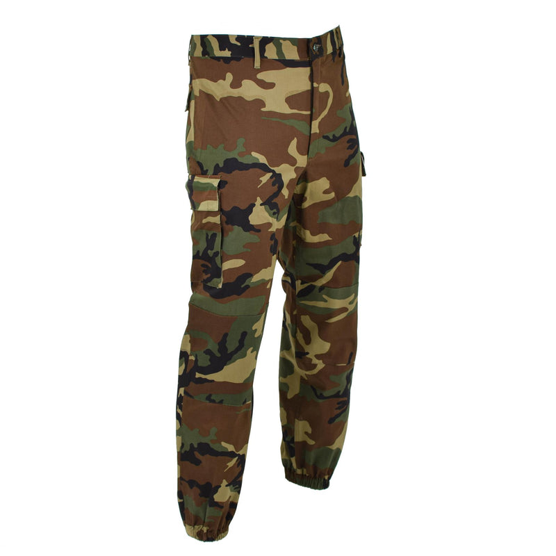 Pantalon cargo militaire italien d'origine, pantalon de combat camouflage boisé NEUF