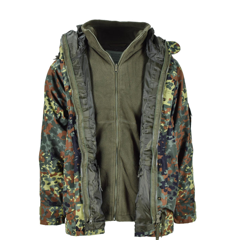 Parka de l'armée allemande Mil-Tec avec doublure GoreTex camouflage Flecktarn Veste imperméable pour homme