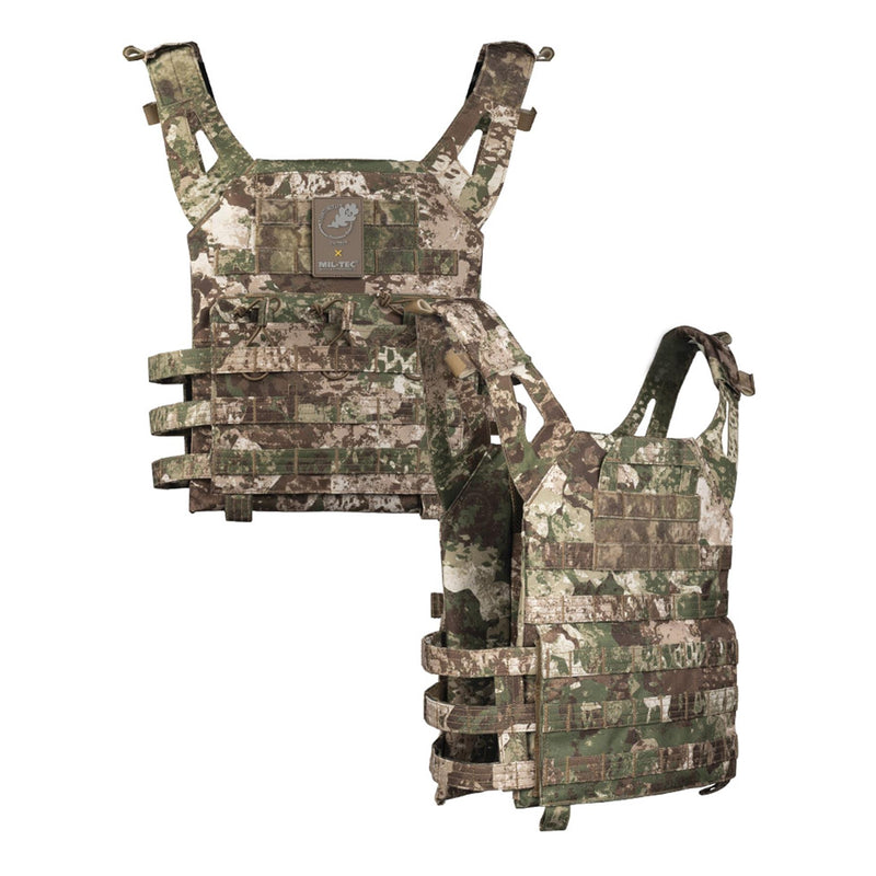 Gilet de transport de plaques de l'armée MIL-TEC Gen II camouflage enduit de PVC confortable molle