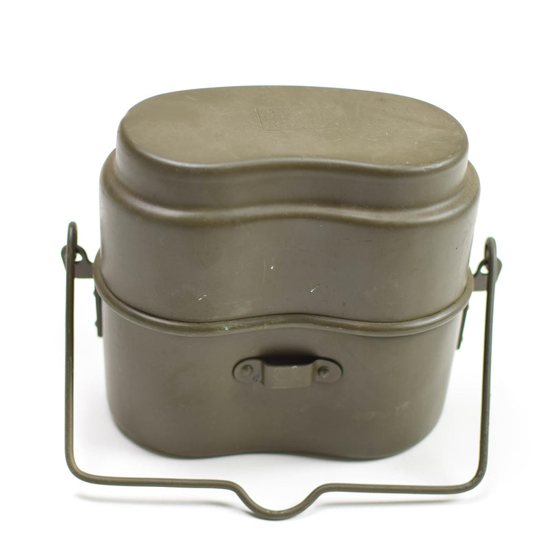 Gamelle militaire polonaise originale en aluminium, bol militaire vintage de camping, olive