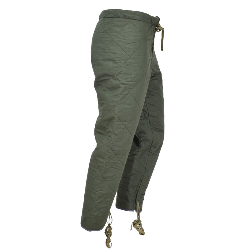 Pantalon de doublure d'origine de l'armée tchèque olive sous-vêtement thermique d'hiver chaud vintage NEUF