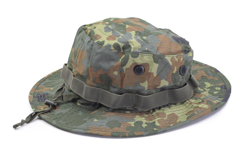 Chapeau de brousse de style militaire en ripstop de marque Mil-Tec, casquette militaire légère en flecktarn