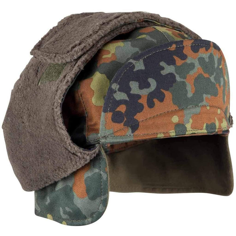 Véritable casquette militaire d'hiver de l'armée allemande flecktarn chapeau chaud pour temps froid