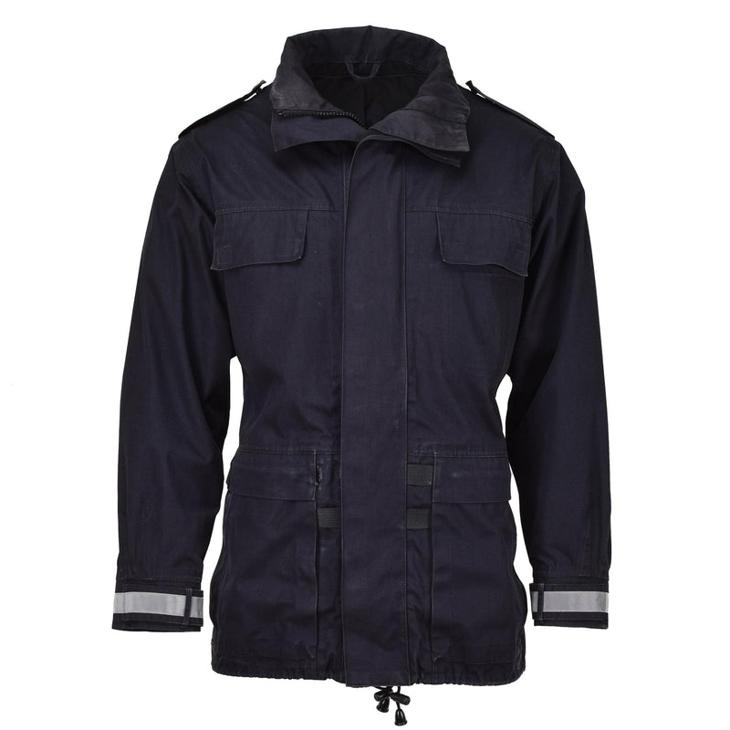 Veste de pluie noire militaire néerlandaise originale parka imperméable pour temps humide non doublée