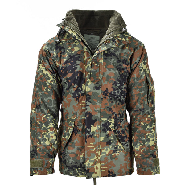 Parka de l'armée allemande Mil-Tec avec doublure GoreTex camouflage Flecktarn Veste imperméable pour homme