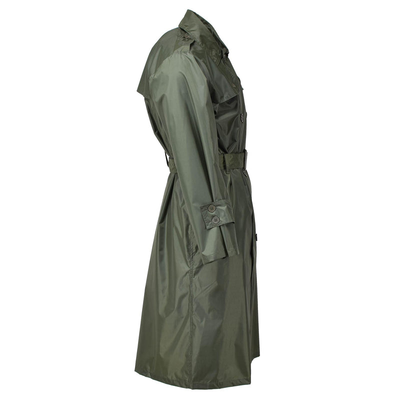 Manteau de pluie long militaire français d'origine olive toutes saisons imperméable ceinturé NEUF