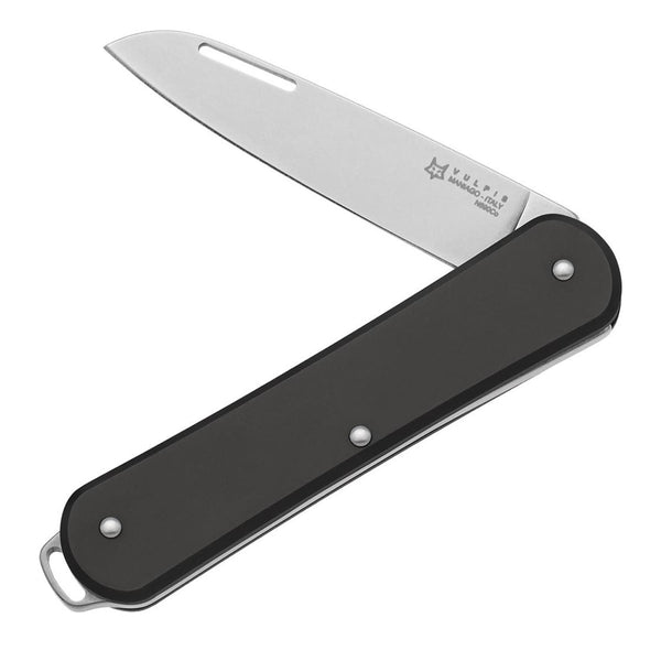 Couteau de poche pliant Fox Knives VULPIS FX-VP130 BK en acier inoxydable N690Co noir