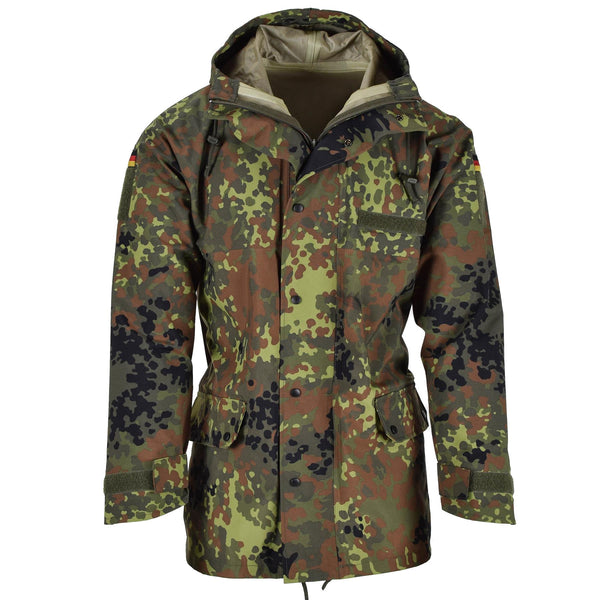 Veste de campagne de l'armée allemande de marque Mil-Tec GoreTex Flecktarn camouflage imperméable à l'eau