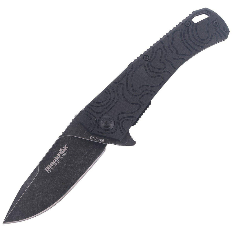 Couteau de poche pliant Fox Knives ECHO 1 noir revêtement Idroglider stone wash