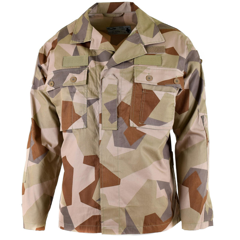 Veste authentique de l'armée suédoise M90, chemise légère de camouflage désert pour troupes de campagne, NEUF