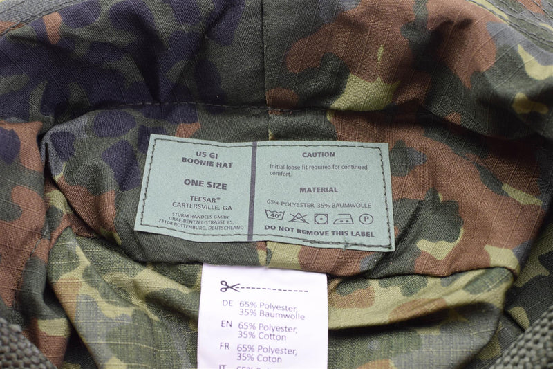 Chapeau de brousse de style militaire en ripstop de marque Mil-Tec, casquette militaire légère en flecktarn