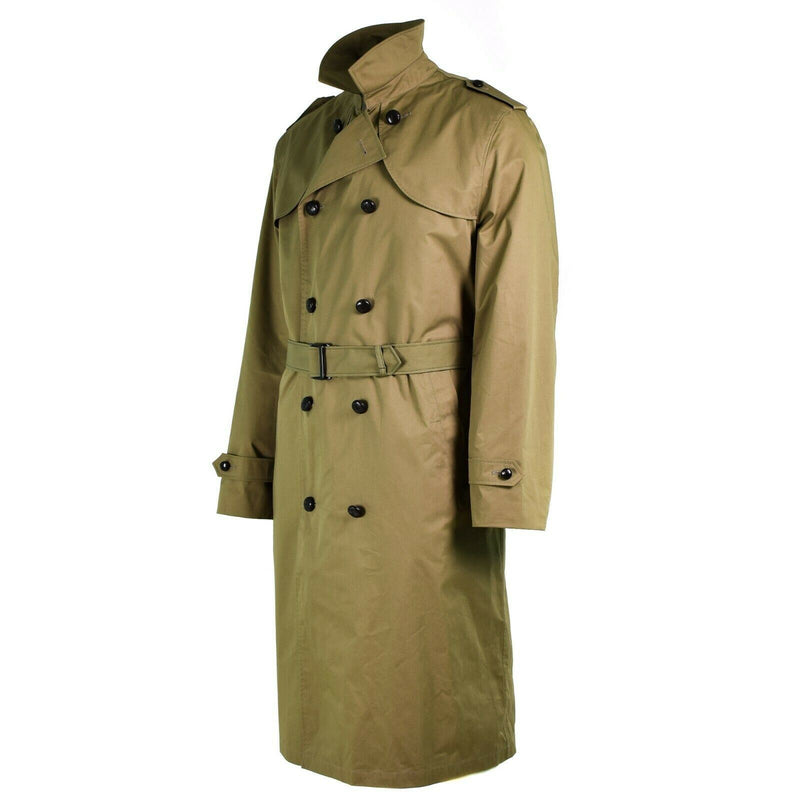 Véritable manteau de l'armée hollandaise Trench-coat long kaki avec doublure NEUF