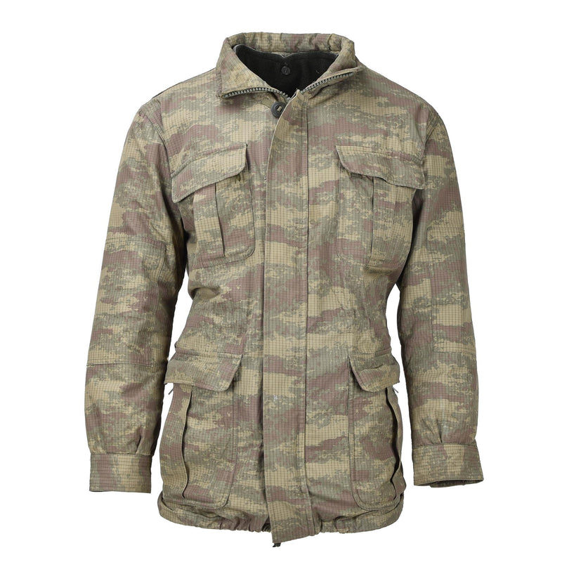 Veste de parachutiste militaire turque originale parka camouflage ripstop doublée armée