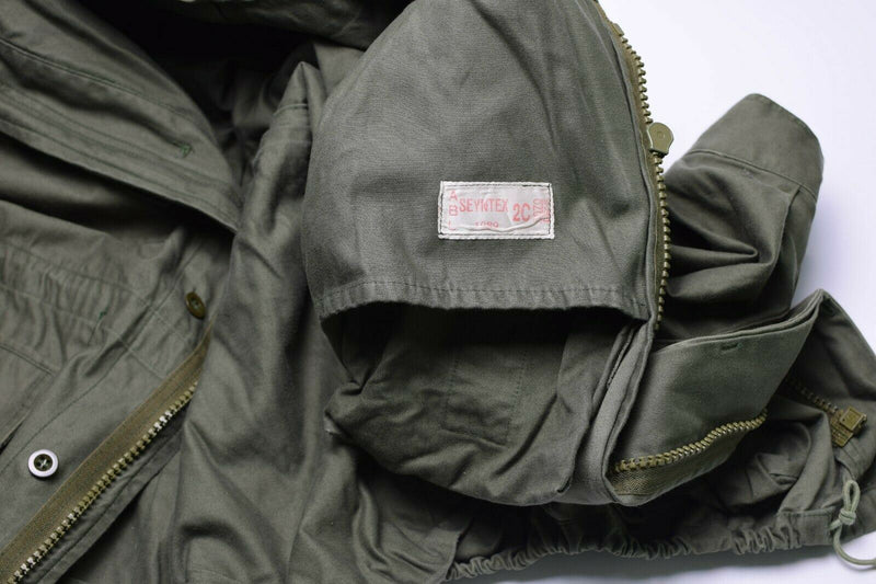 Véritable veste de campagne de l'armée belge M64 parka militaire imperméable en coton Olive OD