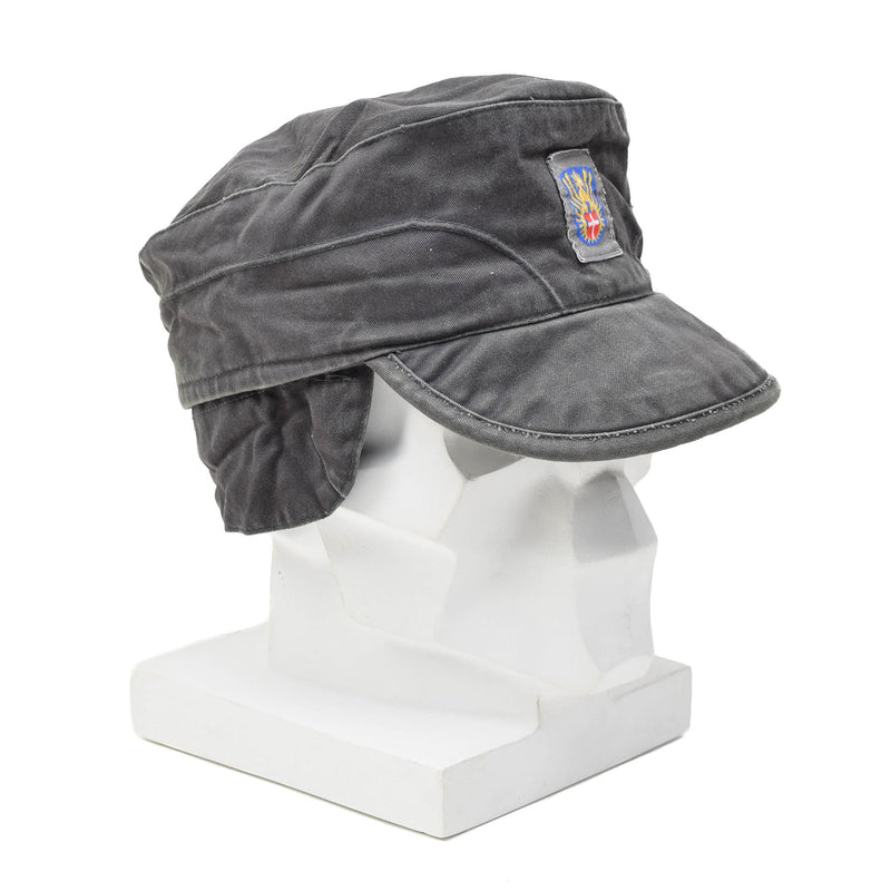 Casquette à visière originale de l'armée danoise, légère, pliable, avec cache-oreilles, chapeau vintage gris