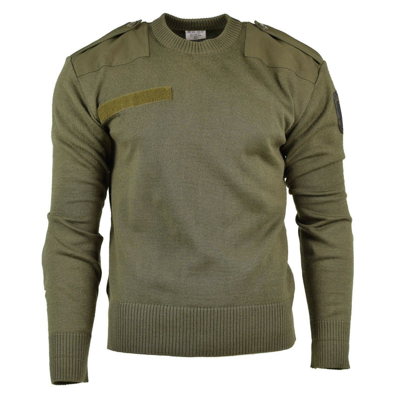 Pull original de l'armée autrichienne Pull commando Pull en laine Olive OD NEUF