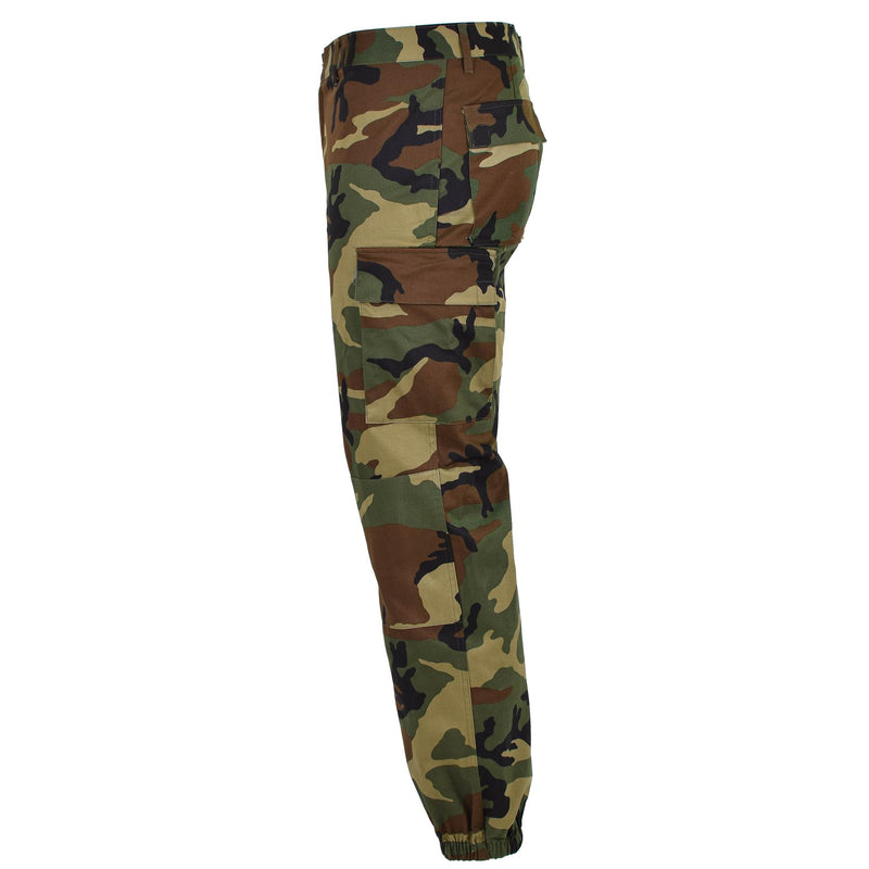 Pantalon cargo militaire italien d'origine, pantalon de combat camouflage boisé NEUF