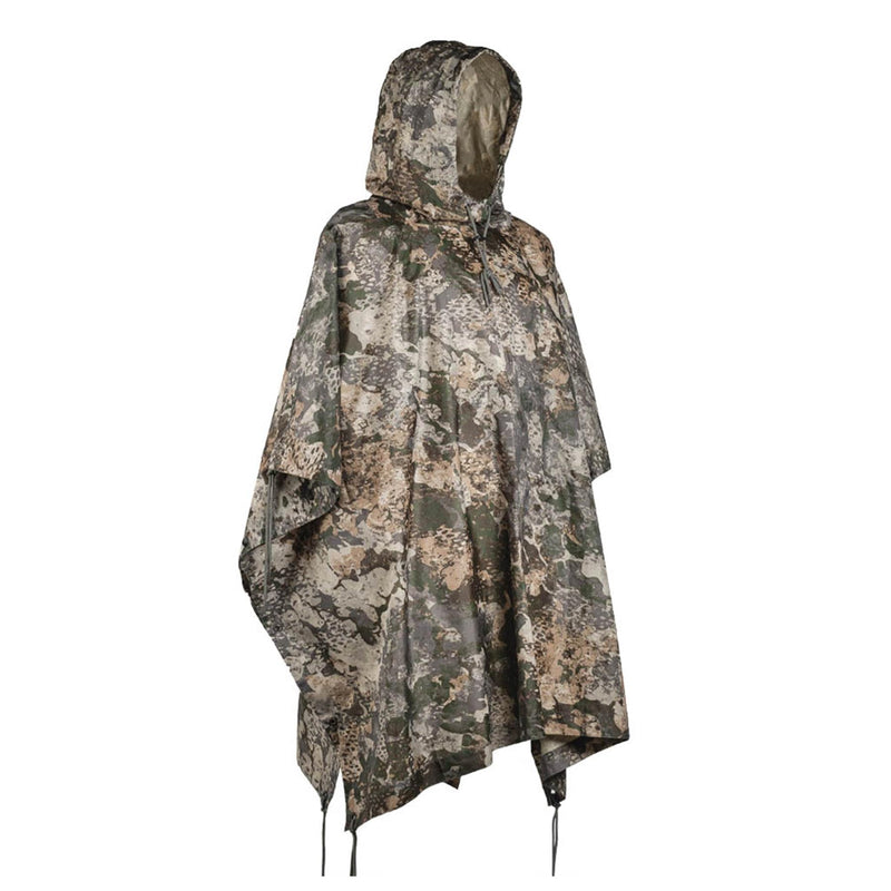 Tente légère imperméable à capuche enduite de PVC avec poncho camouflage MIL-TEC