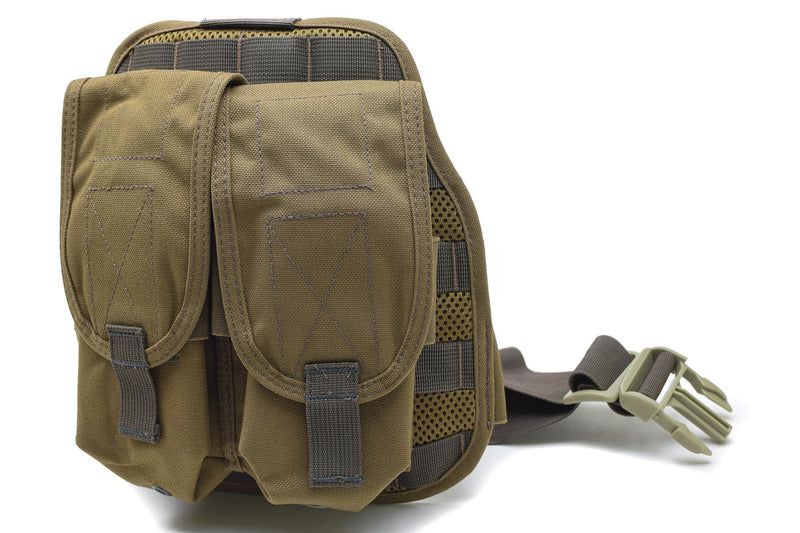 Plateforme de jambe tombante militaire néerlandaise originale en nylon coyote molle 2 pochettes pour chargeurs