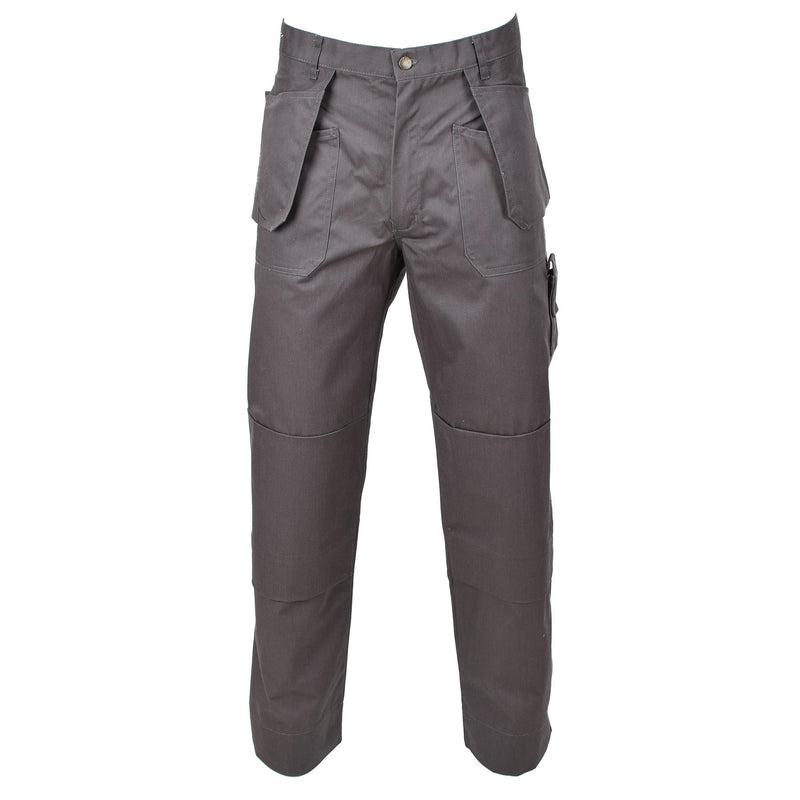 Pantalon cargo original de l'armée belge travail genoux renforcés poches supplémentaires gris NEUF