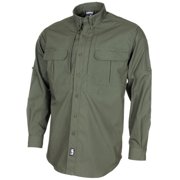 Chemises tactiques de style militaire de marque MFH en ripstop léger avec revêtement en téflon olive BDU