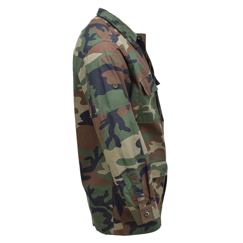 Véritable veste de combat BDU turque durable en ripstop camouflage boisé, édition militaire