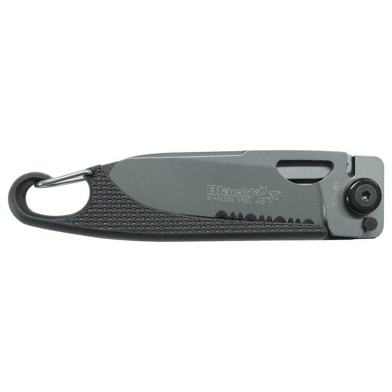 Couteau pliant Fox Knives BF-81 Mousqueton Lame partiellement dentelée AISI 440A