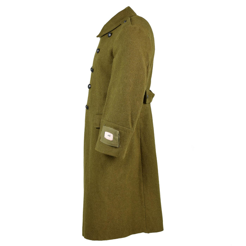 Véritable trench-coat roumain militaire en laine de l'armée, manteau d'hiver lourd et brillant, NEUF